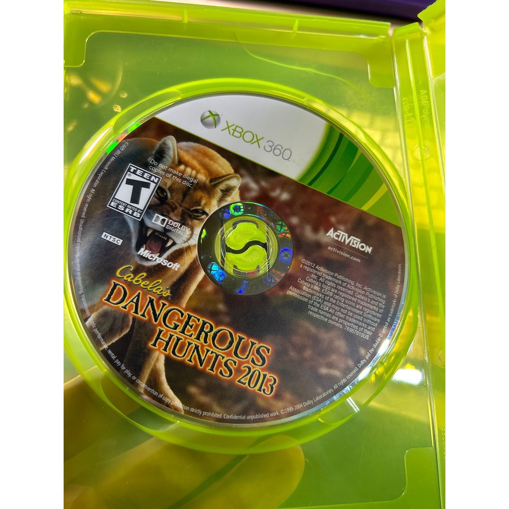 Cabelas Dangerous Hunts 2013 Xbox 360 Activision Hunting Game Clean Disc